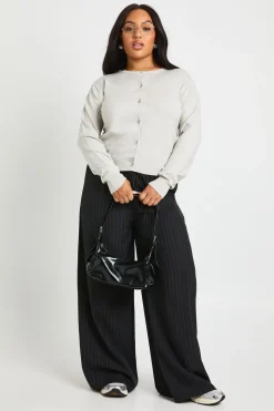 Cardigan Plus à col rond boutonné