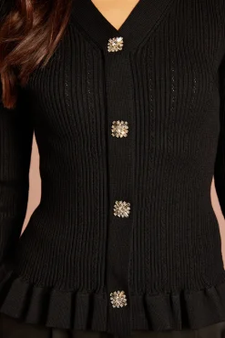 Coast Cardigan Péplum À Boutons Avec Ourlet À Volants<Femme Pulls Et Gilets|Toutes Les Mailles
