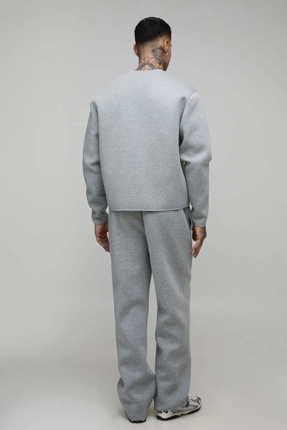 boohooMAN Cardigan Scuba Chiné Ample et Oversize pour Homme Grand<Homme Tout Afficher|Sweats À Capuche Tall