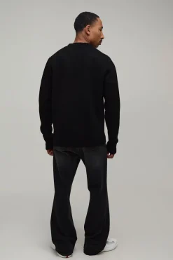 boohooMAN Cardigan Tricoté À Broderies Coupe Regular<Homme Maille|Mailles