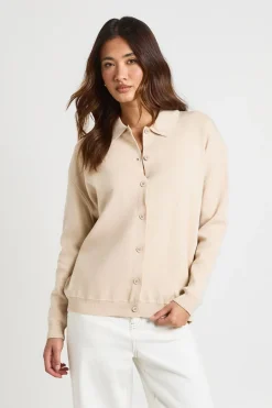 Cardigan Tricoté À Col Avec Boutonnage