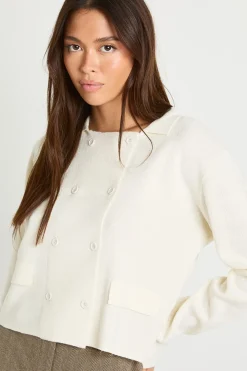 boohoo Cardigan tricoté à col et double boutons<Femme Pulls Et Gilets|Toutes Les Mailles