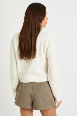 boohoo Cardigan tricoté à col et double boutons<Femme Pulls Et Gilets|Toutes Les Mailles