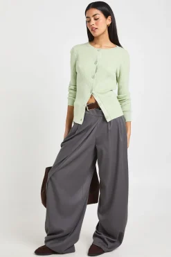 boohoo Cardigan Tricoté à Col Montant avec Boutons Côtelé<Femme Pulls Et Gilets|Toutes Les Mailles