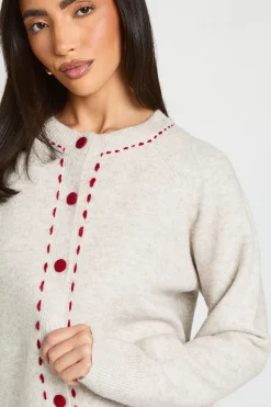 boohoo Cardigan tricoté à col montant avec détail de mailles<Femme Pulls Et Gilets|Toutes Les Mailles