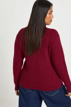 Cardigan Tricoté Col Rond à Boutons Dorés Grande Taille