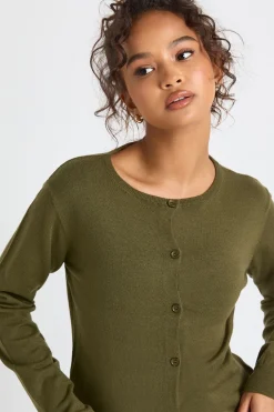 Cardigan tricoté à col rond, super doux et léger
