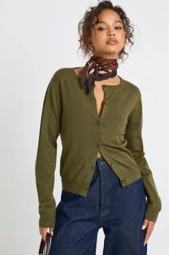 Cardigan tricoté à col rond, super doux et léger