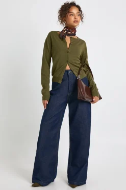 Cardigan tricoté à col rond, super doux et léger