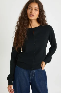 boohoo Cardigan tricoté à col rond ultra doux et léger<Femme Pulls Et Gilets|Toutes Les Mailles