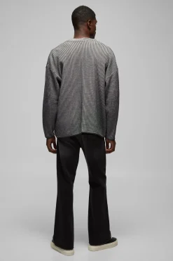 boohooMAN Cardigan tricoté contrasté oversize à épaules tombantes, coupe boxy et côtelé<Homme Maille|Mailles