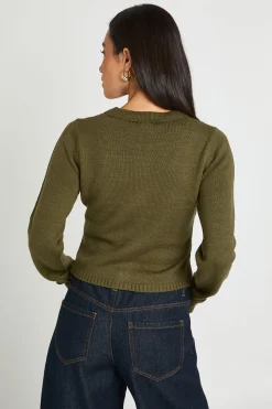 Cardigan tricoté côtelé à col