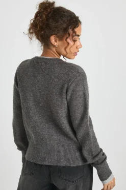 boohoo Cardigan tricoté à double couche avec bouton traversant<Femme Pulls Et Gilets|Toutes Les Mailles