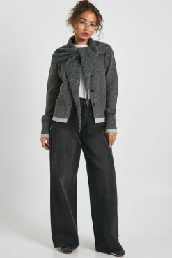 boohoo Cardigan tricoté à double couche avec bouton traversant<Femme Pulls Et Gilets|Toutes Les Mailles