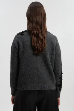 KarenMillen Cardigan Tricoté Douillet Orné de Dentelle<Femme Pulls Et Gilets|Toutes Les Mailles