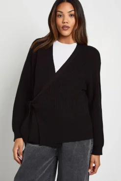 Cardigan tricoté à drapé latéral pour femmes enceintes