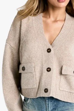 Cardigan tricoté à détails de poche