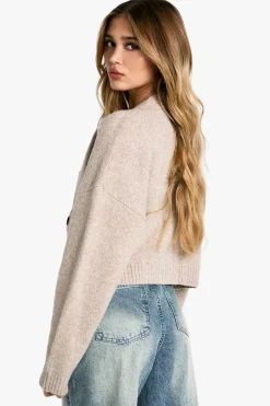 Cardigan tricoté à détails de poche