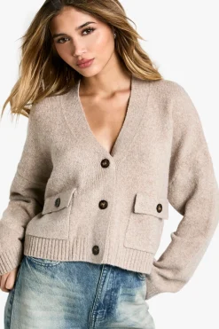 Cardigan tricoté à détails de poche
