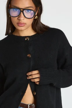 Cardigan Tricoté en Maille Douce Col Rond