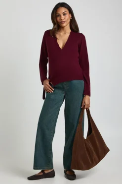 Cardigan tricoté enveloppant bas pour maternité