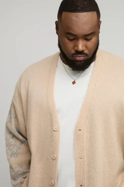 boohooMAN Cardigan tricoté à jacquard floral, boxy, oversize et duveteux<Homme Tout Afficher|Maille