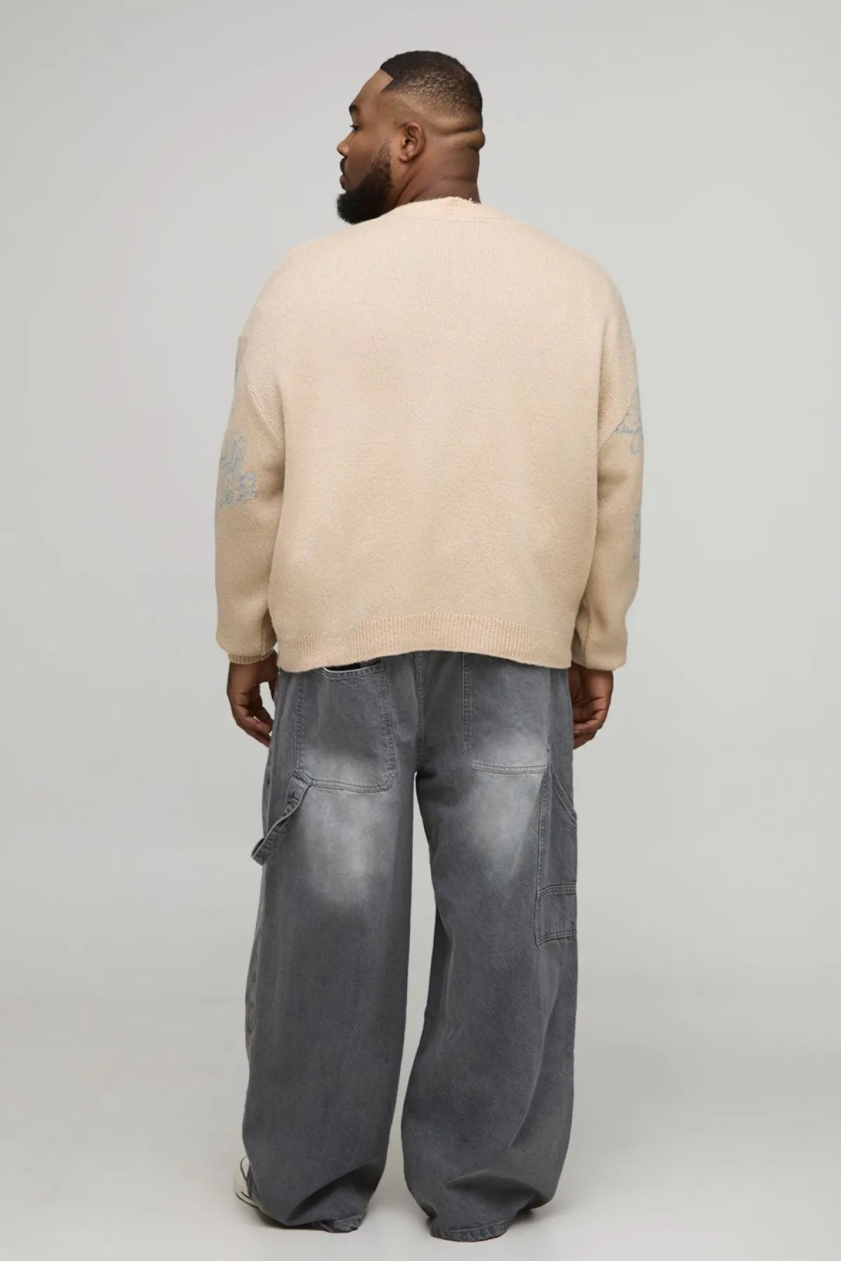 boohooMAN Cardigan tricoté à jacquard floral, boxy, oversize et duveteux<Homme Tout Afficher|Maille