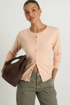 Cardigan Tricoté Léger Ultra Doux à Col Rond