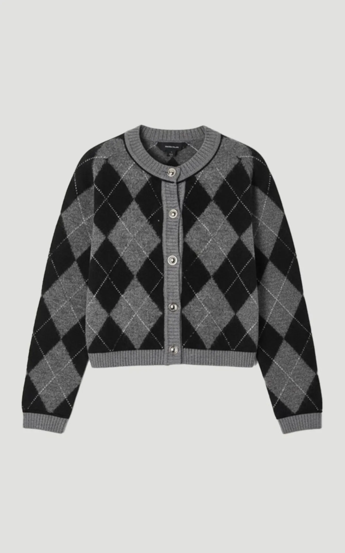 KarenMillen Cardigan Tricoté Mélange Alpaga Motif Argyle<Femme Pulls Et Gilets|Toutes Les Mailles