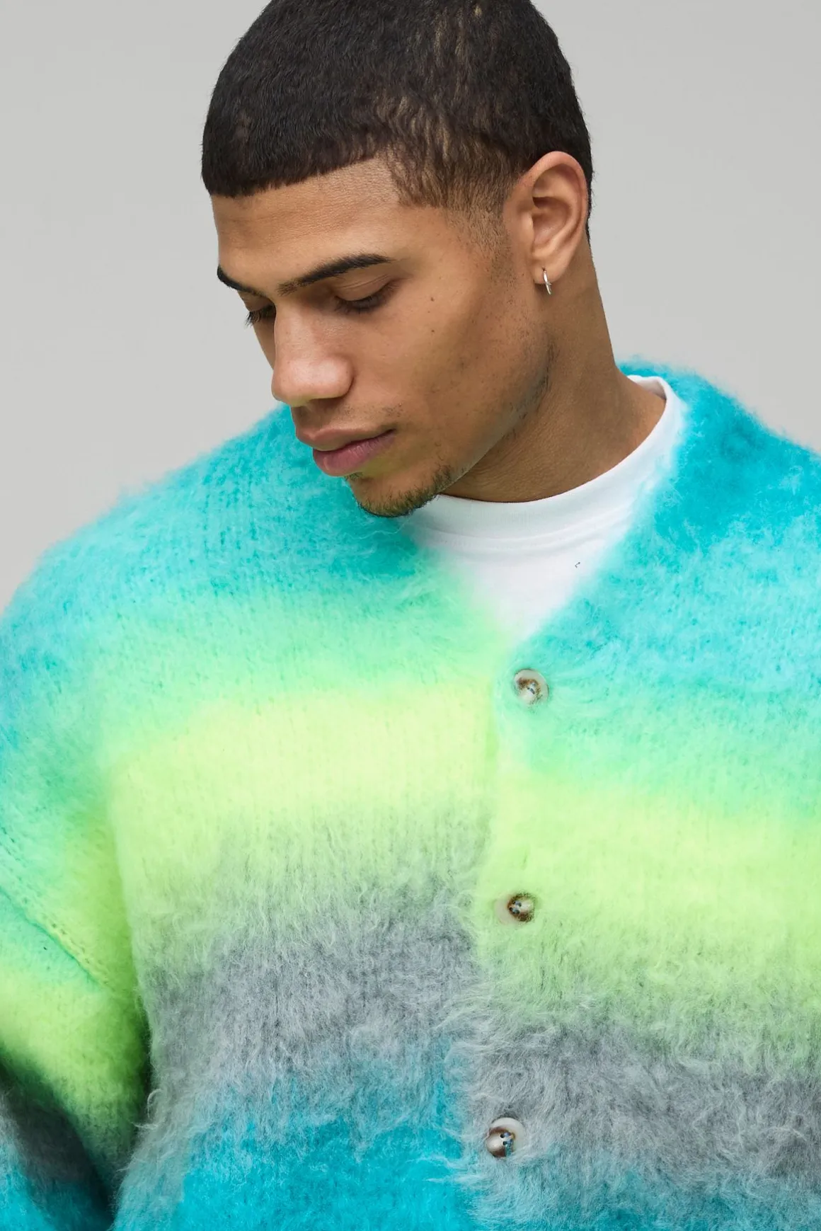 Cardigan Tricoté Moelleux Ombré Ample Oversize
