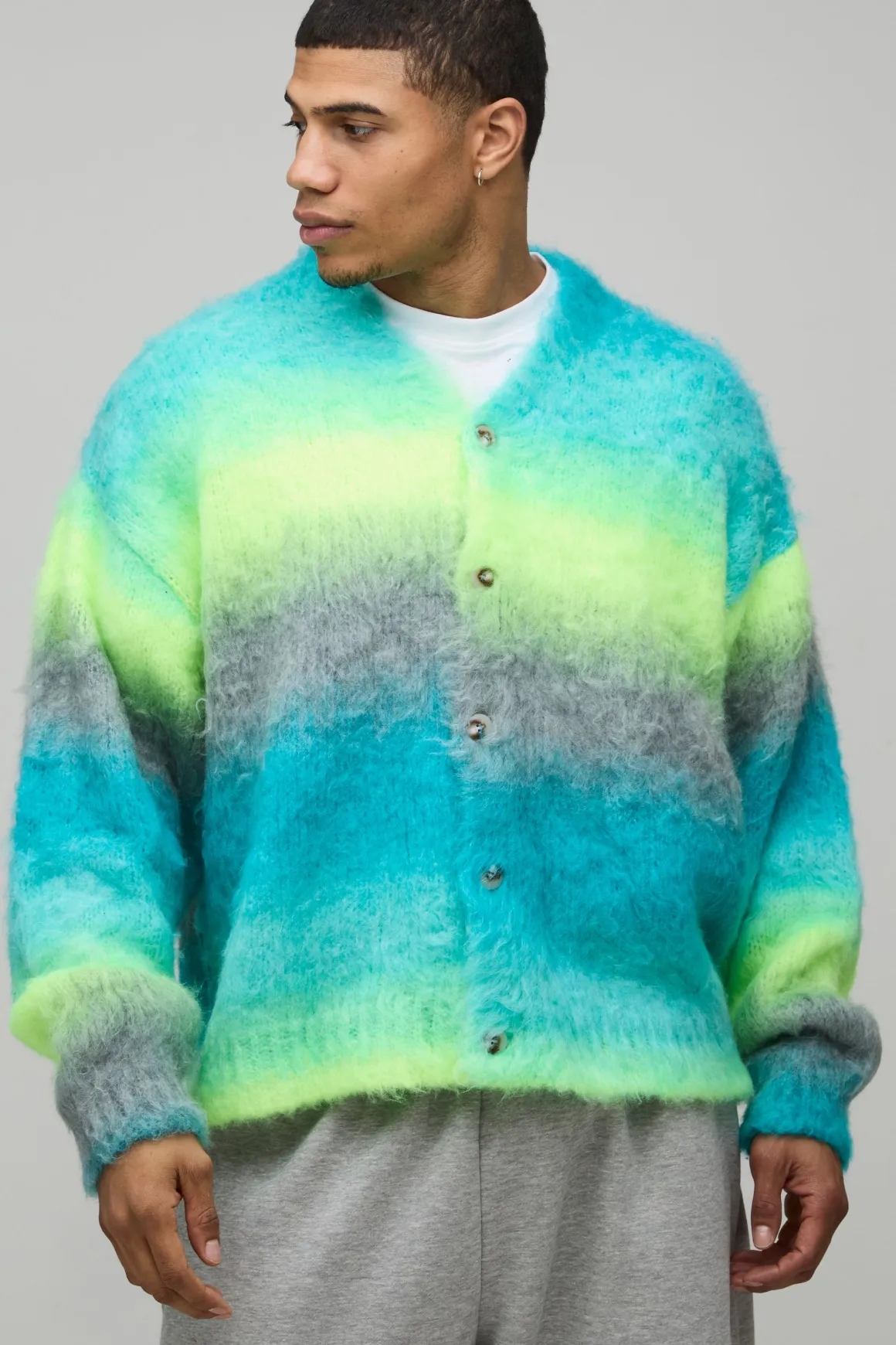 Cardigan Tricoté Moelleux Ombré Ample Oversize
