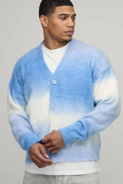 boohooMAN Cardigan Tricoté Ombré Coupe Ample Décontractée<Homme Maille|Mailles