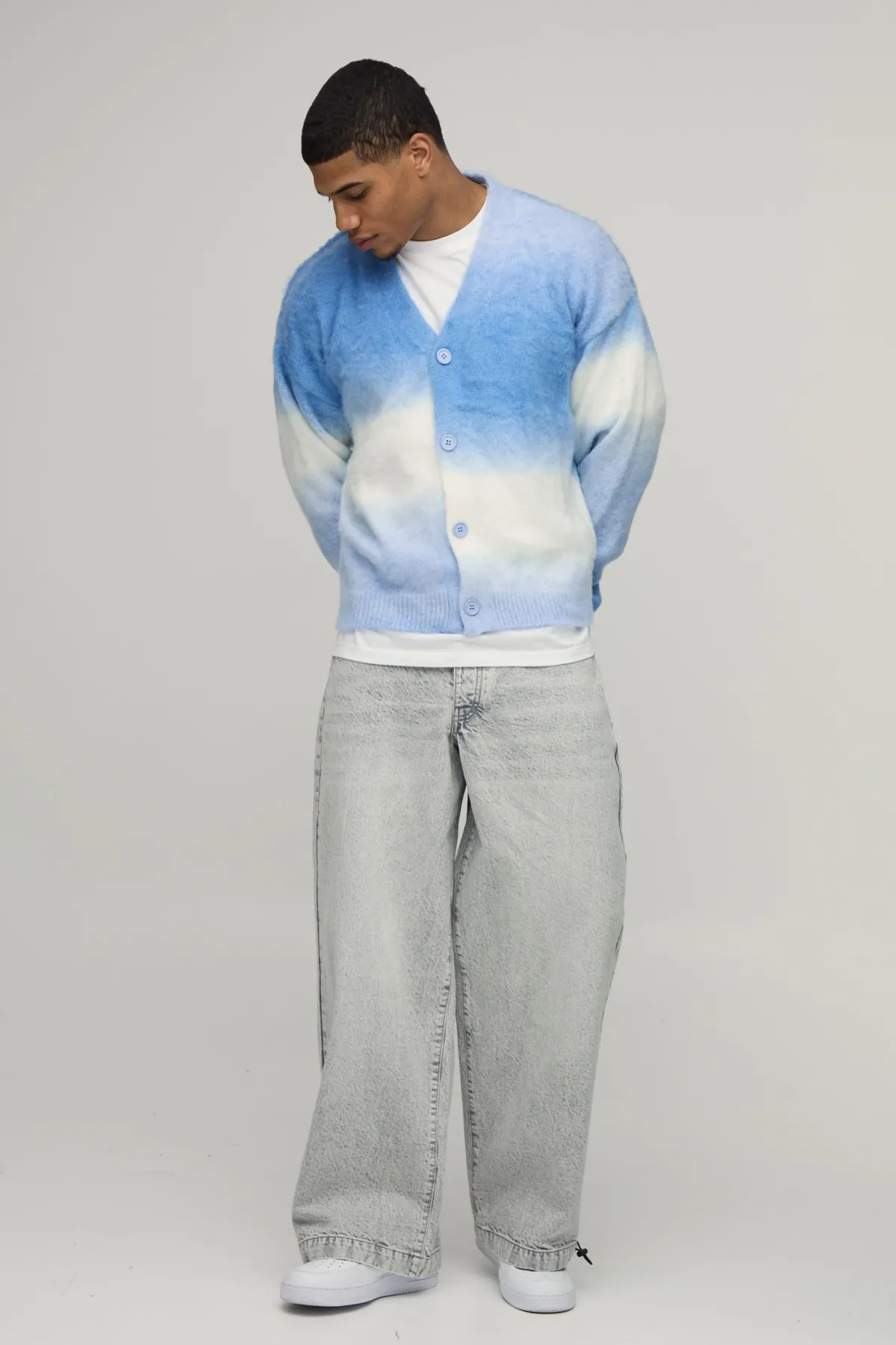 boohooMAN Cardigan Tricoté Ombré Coupe Ample Décontractée<Homme Maille|Mailles