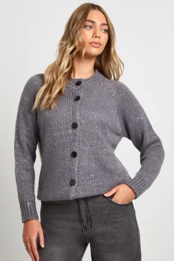 boohoo Cardigan tricoté orné de détails en paillettes<Femme Pulls Et Gilets|Toutes Les Mailles
