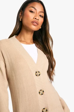 boohoo Cardigan tricoté oversize côtelé premium décontracté<Femme Pulls Et Gilets|Toutes Les Mailles