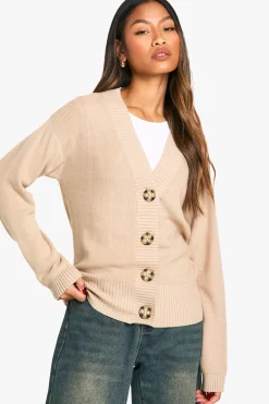 boohoo Cardigan tricoté oversize côtelé premium décontracté<Femme Pulls Et Gilets|Toutes Les Mailles