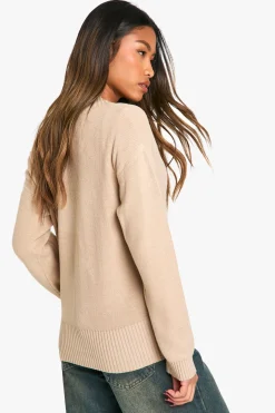 boohoo Cardigan tricoté oversize côtelé premium décontracté<Femme Pulls Et Gilets|Toutes Les Mailles