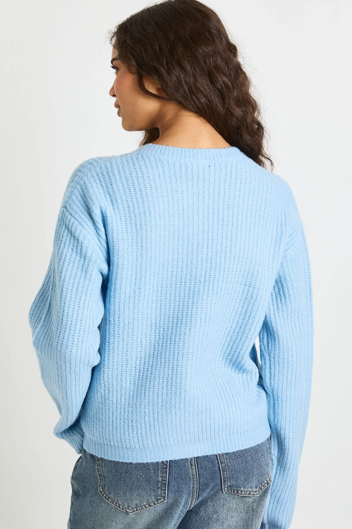 Cardigan tricoté épais à col rond super doux