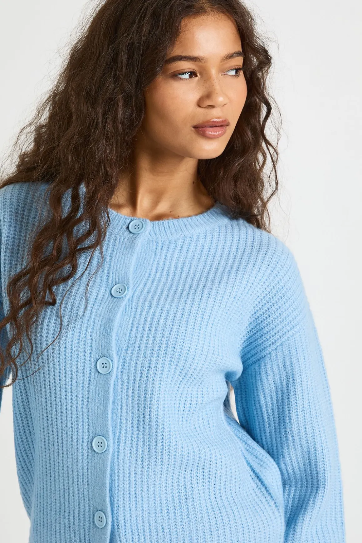 Cardigan tricoté épais à col rond super doux