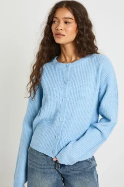 Cardigan tricoté épais à col rond super doux