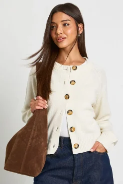 boohoo Cardigan tricoté épais à col rond<Femme Pulls Et Gilets|Toutes Les Mailles