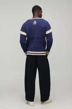 Cardigan tricoté surdimensionné à épaules tombantes, en boucle torsadée