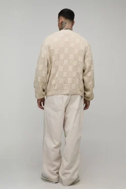 boohooMAN Cardigan Tricoté à Torsades Mixtes Oversize Long<Homme Tout Afficher|Mailles Tall