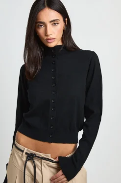 boohoo Cardigan Ultra Doux En Maille À Col Montant Avec Boutonnage Intégral<Femme Pulls Et Gilets|Toutes Les Mailles