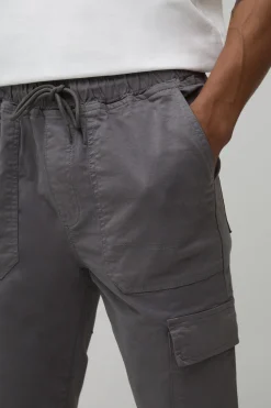 Cargo Coupe Slim Taille Élastique avec Revers
