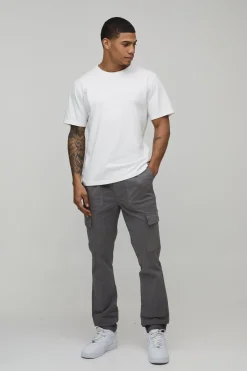 Cargo Coupe Slim Taille Élastique avec Revers