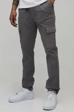 Cargo Coupe Slim Taille Élastique avec Revers