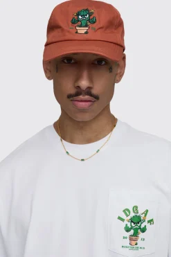boohooMAN Casquette 5 Panneaux Brodée Cactus<Homme Chapeaux, Gants Et Écharpes