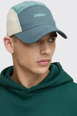 boohooMAN CASQUETTE POUR HOMME LÉGÈRE EN NYLON À PANNEAUX<Homme Chapeaux, Gants Et Écharpes
