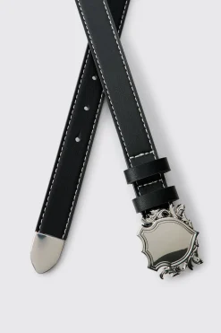 Ceinture À Boucle Blason En Synthétique